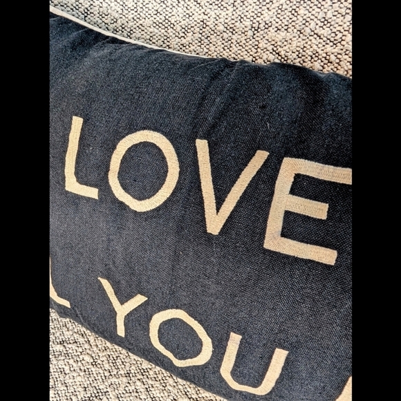 2 Throw Cushions- Love Is All You Need - Black And Cream - Picture 4 of 11
